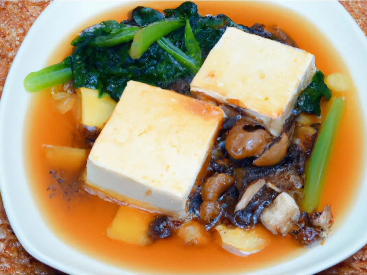 Braised Egg Tofu w/ Mushroom & Vegetable Braised Egg Tofu w/ Mushroom & Vegetable