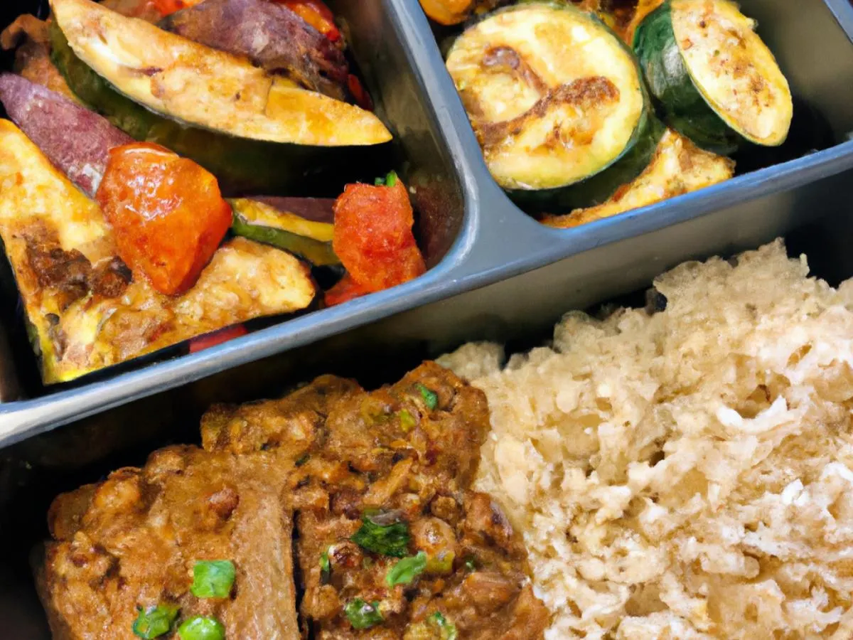 Vegetarian Moussaka & Garbanzo Bean Stew, Seasoned Rice, Veggies, Tabouli Vegetarian Moussaka & Garbanzo Bean Stew, Seasoned Rice, Veggies, Tabouli