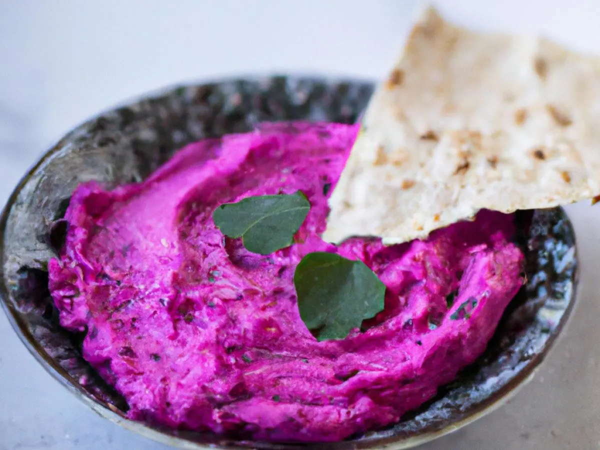 NUT FREE Yogurt Beet Dip with Pita NUT FREE Yogurt Beet Dip with Pita