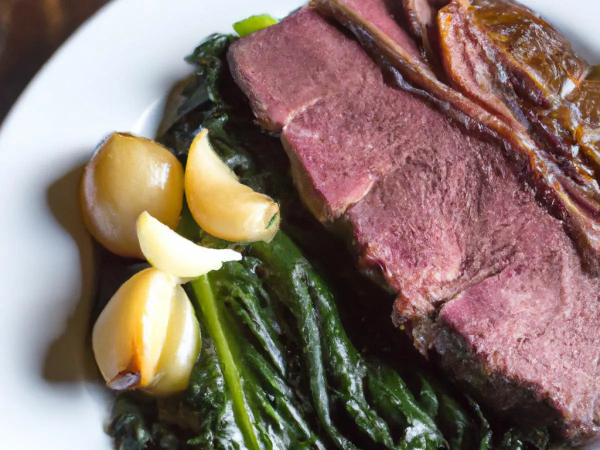 Beef Brisket with two sides of Collard Greens (Light Carb) Beef Brisket with two sides of Collard Greens (Light Carb)