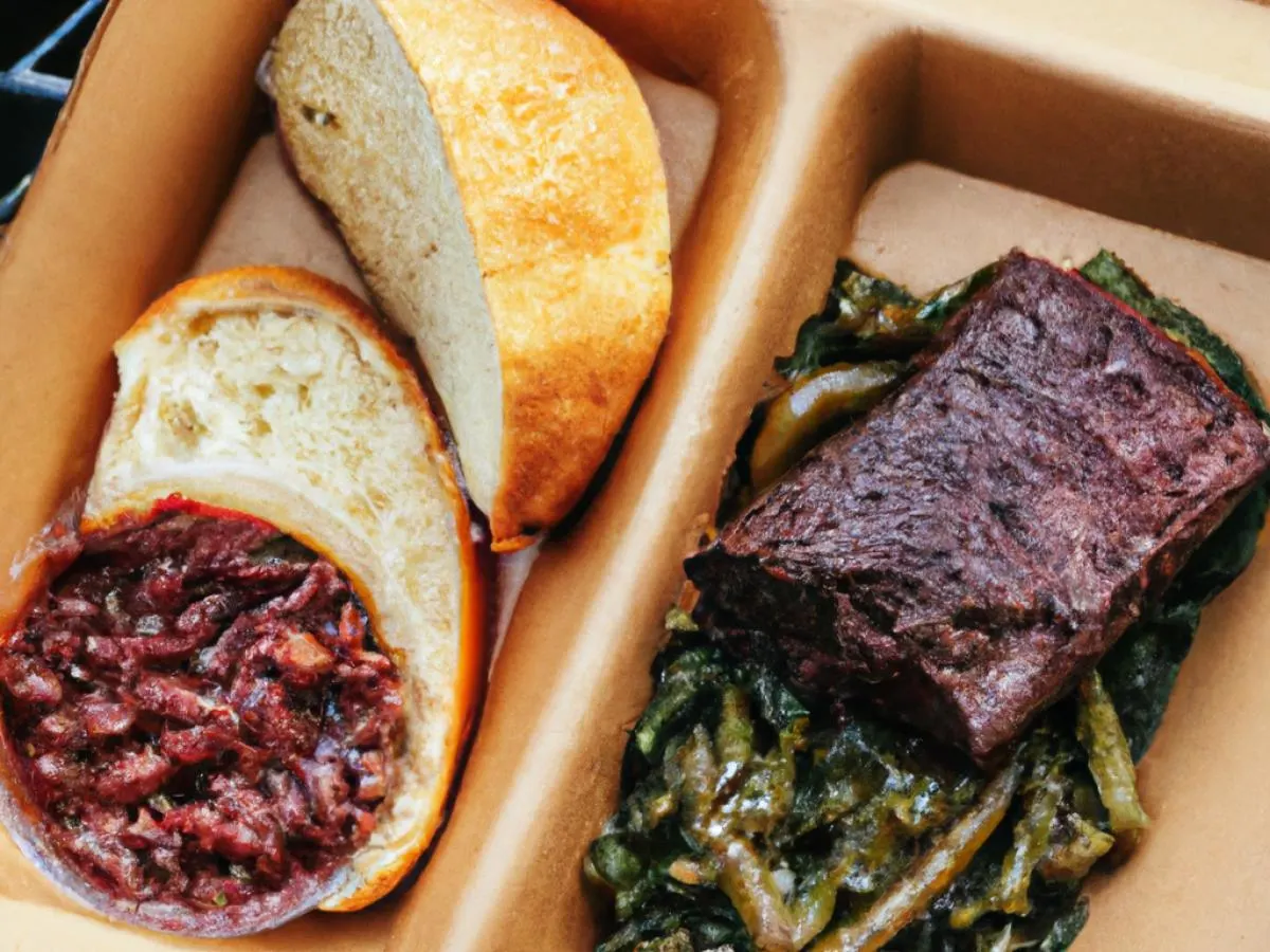 Beef Brisket with Collard Greens and Baked Beans Beef Brisket with Collard Greens and Baked Beans