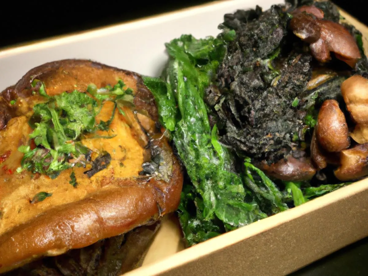 Vegetarian Smoked Mushroom with two sides of Collard Greens (Light Carb) Vegetarian Smoked Mushroom with two sides of Collard Greens (Light Carb)
