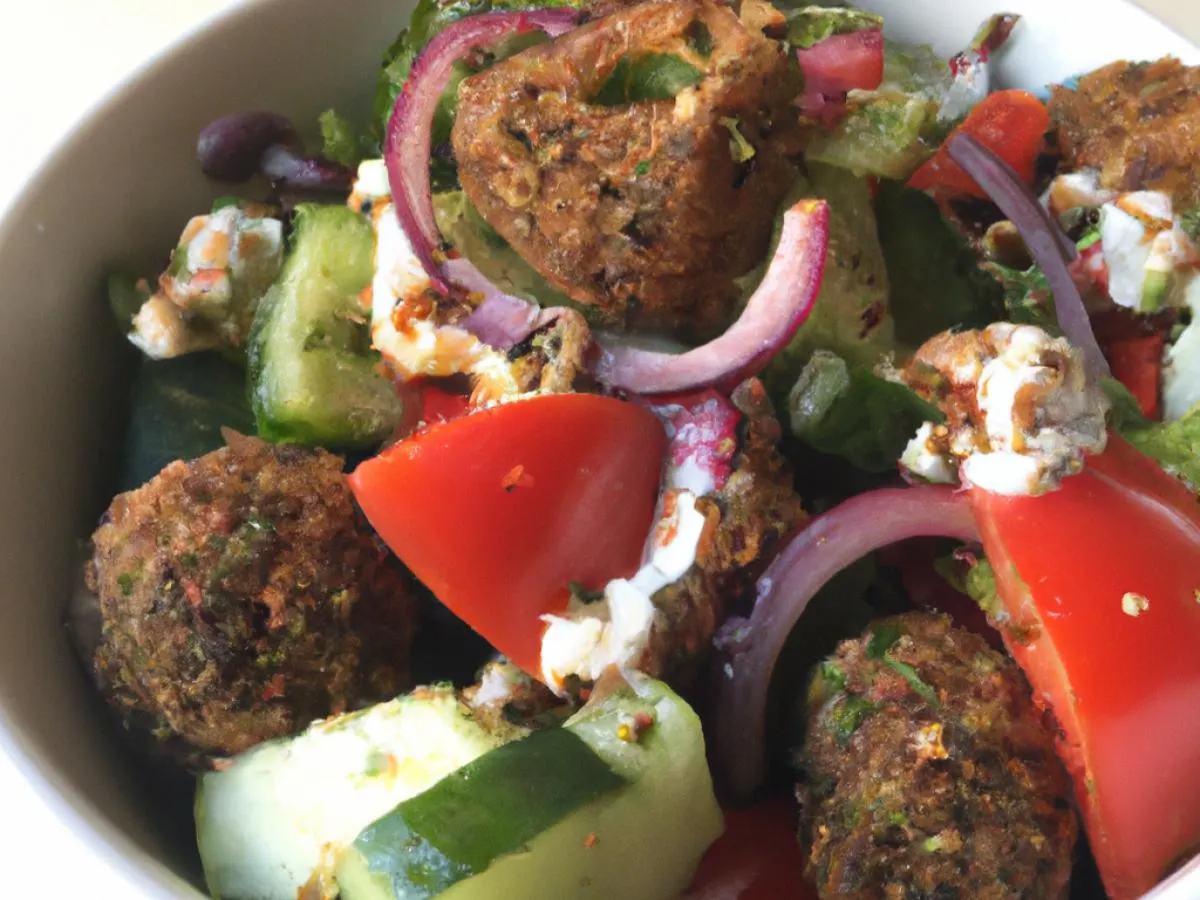 Greek Salad With Falafel Greek Salad With Falafel