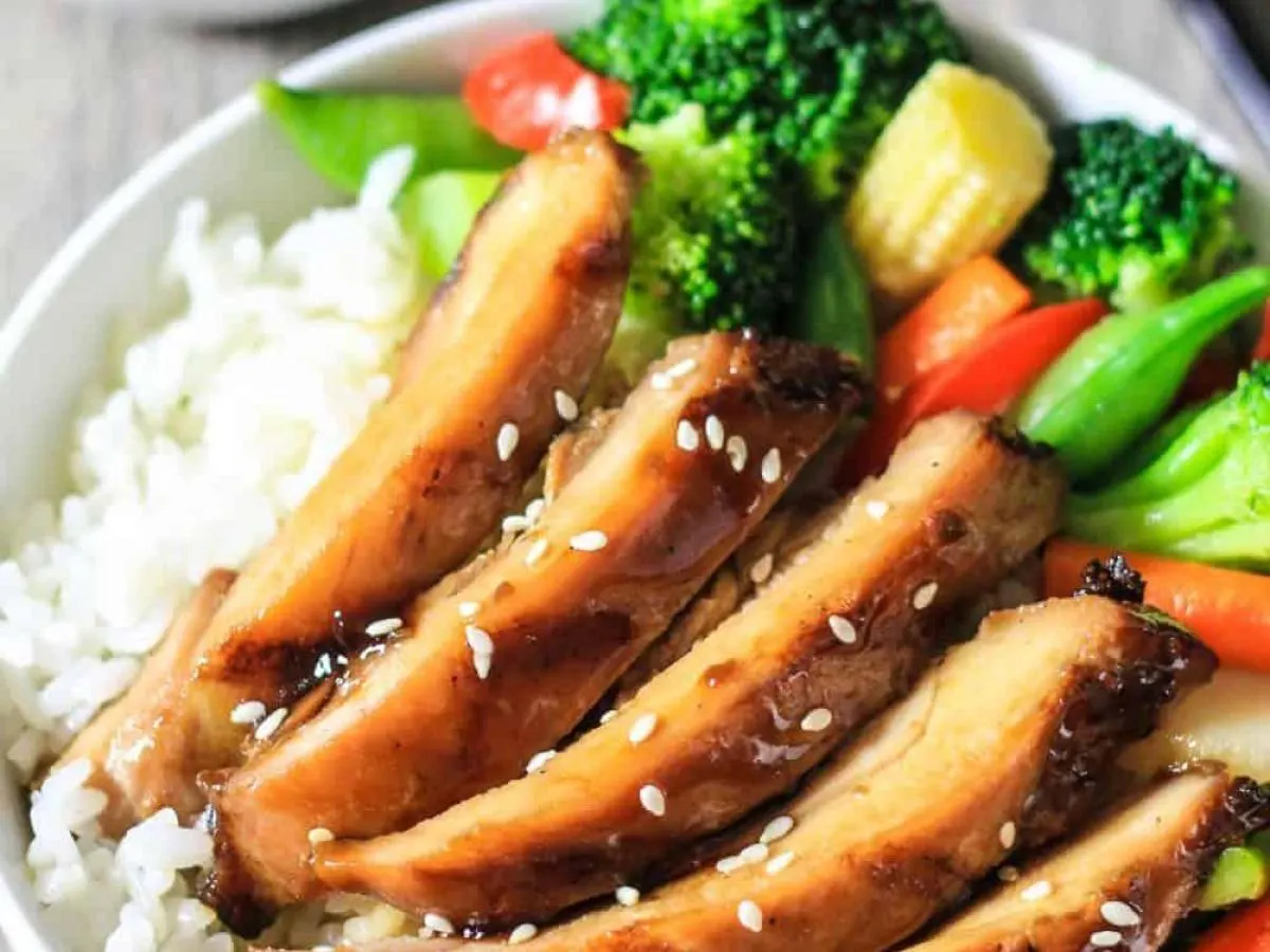 Chicken Breast Teriyaki With White Rice and Veggies Chicken Breast Teriyaki With White Rice and Veggies