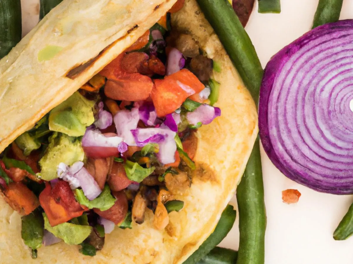Vegan Grilled Vegetable Crispy Taco (No Cheese)