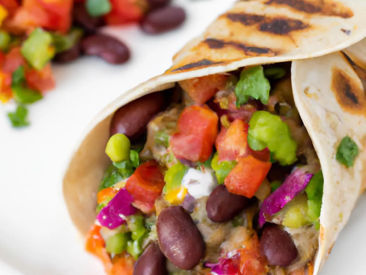 Vegan Grilled Vegetable Burrito (No Cheese)