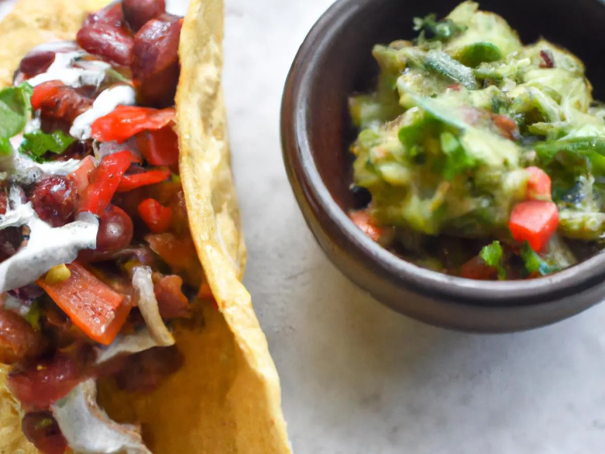 Vegan Vegetariano Crispy Taco with Chips & Pico (No Cheese)