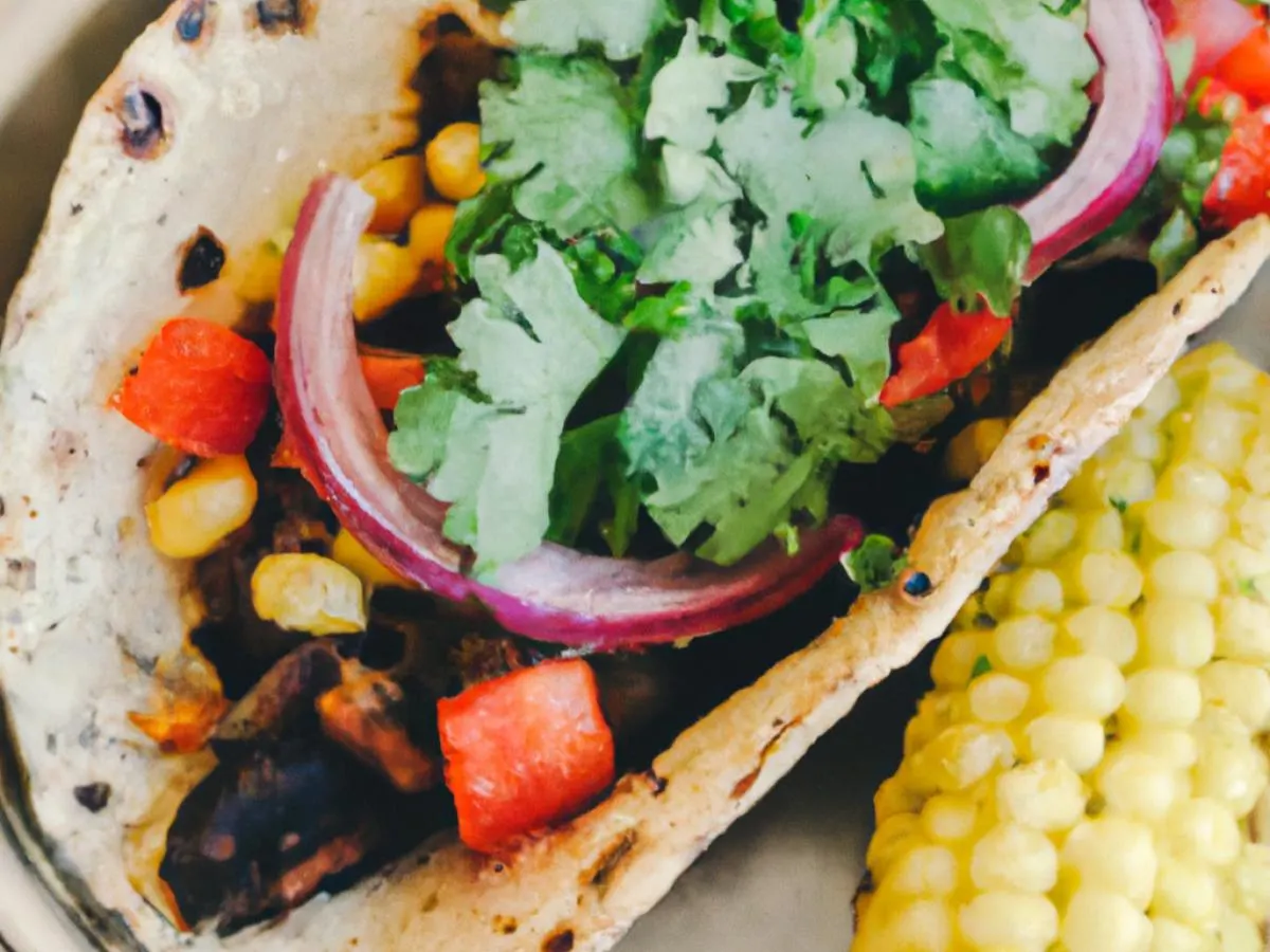 Vegan Grilled Corn & Black Bean Taco Side Salad (No Cheese)