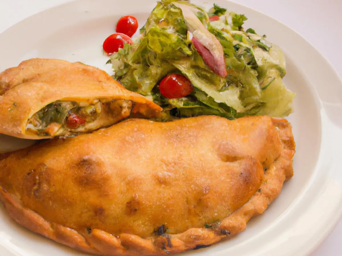 Half Chicken Calzone and Salad Half Chicken Calzone and Salad