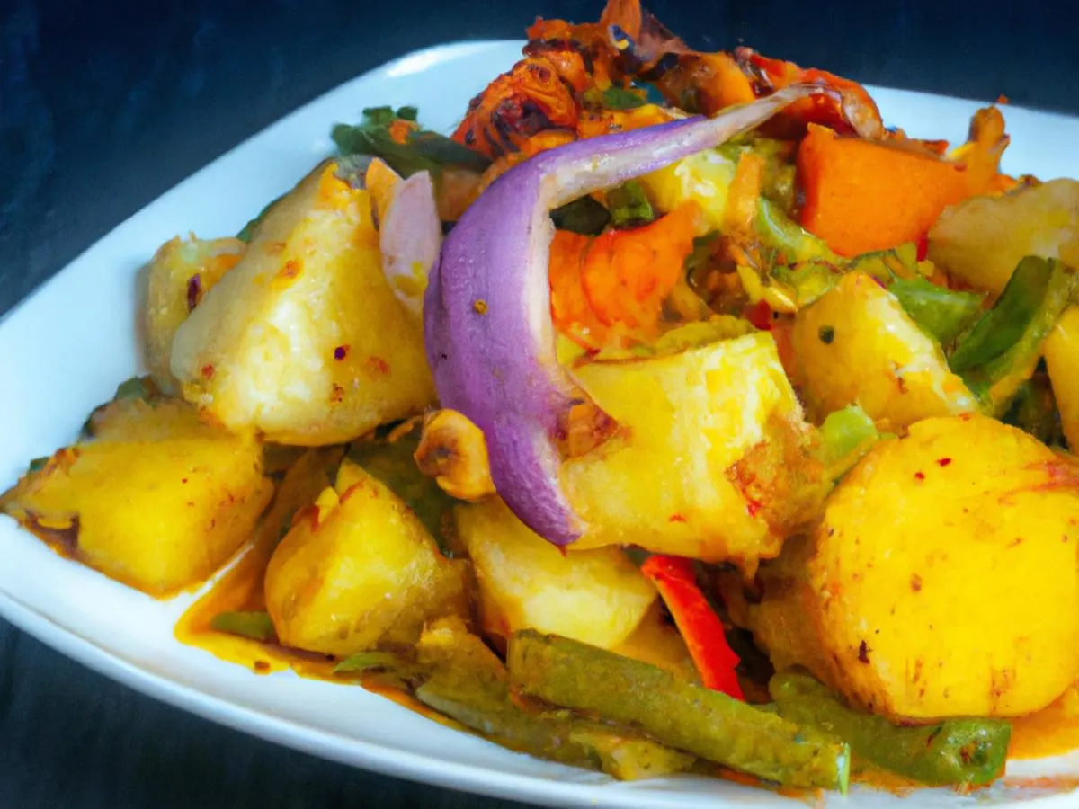 Saltfish Buljol with Curry Squash and Mixed Steam Veg Saltfish Buljol with Curry Squash and Mixed Steam Veg