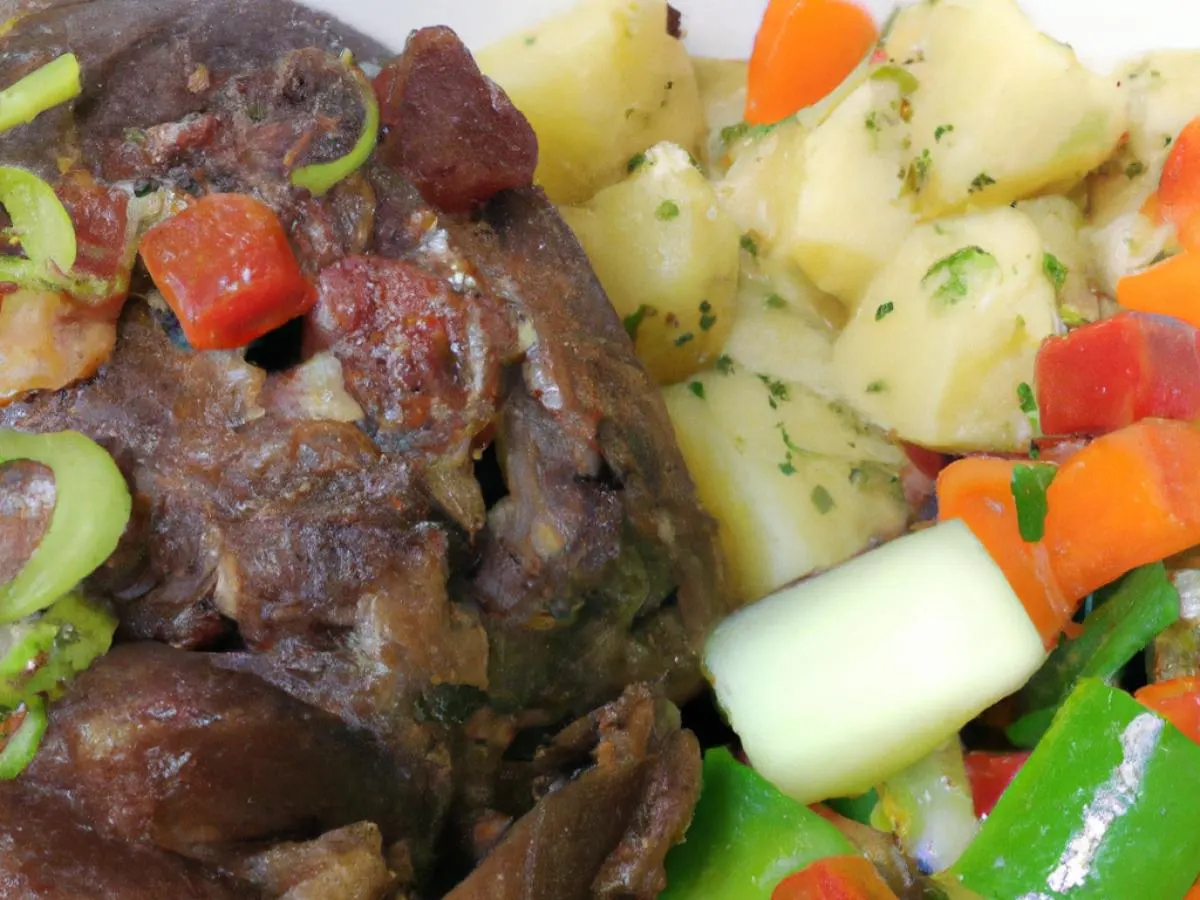 Oxtail with Potato Salad and Mixed Steam Veg Oxtail with Potato Salad and Mixed Steam Veg
