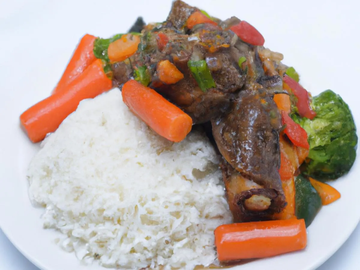 Oxtail with White Rice and Mixed Steam Veg Oxtail with White Rice and Mixed Steam Veg