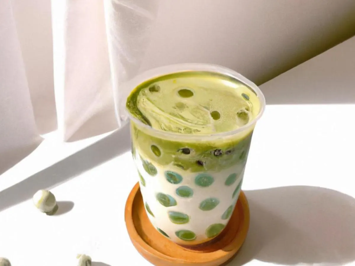 Medium Jasmine Green Tea Latte with Crystal Boba Medium Jasmine Green Tea Latte with Crystal Boba