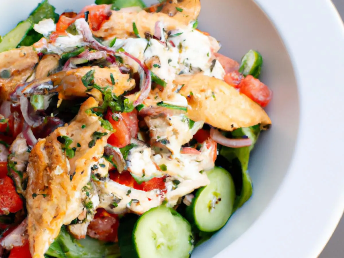 Greek Salad With Chicken Shawarma Greek Salad With Chicken Shawarma