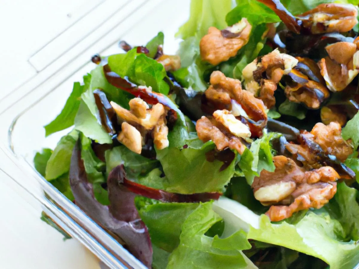 Individual Boxed: Vegan Greens w/ Walnuts & Balsamic Vinaigrette (No Cheese)