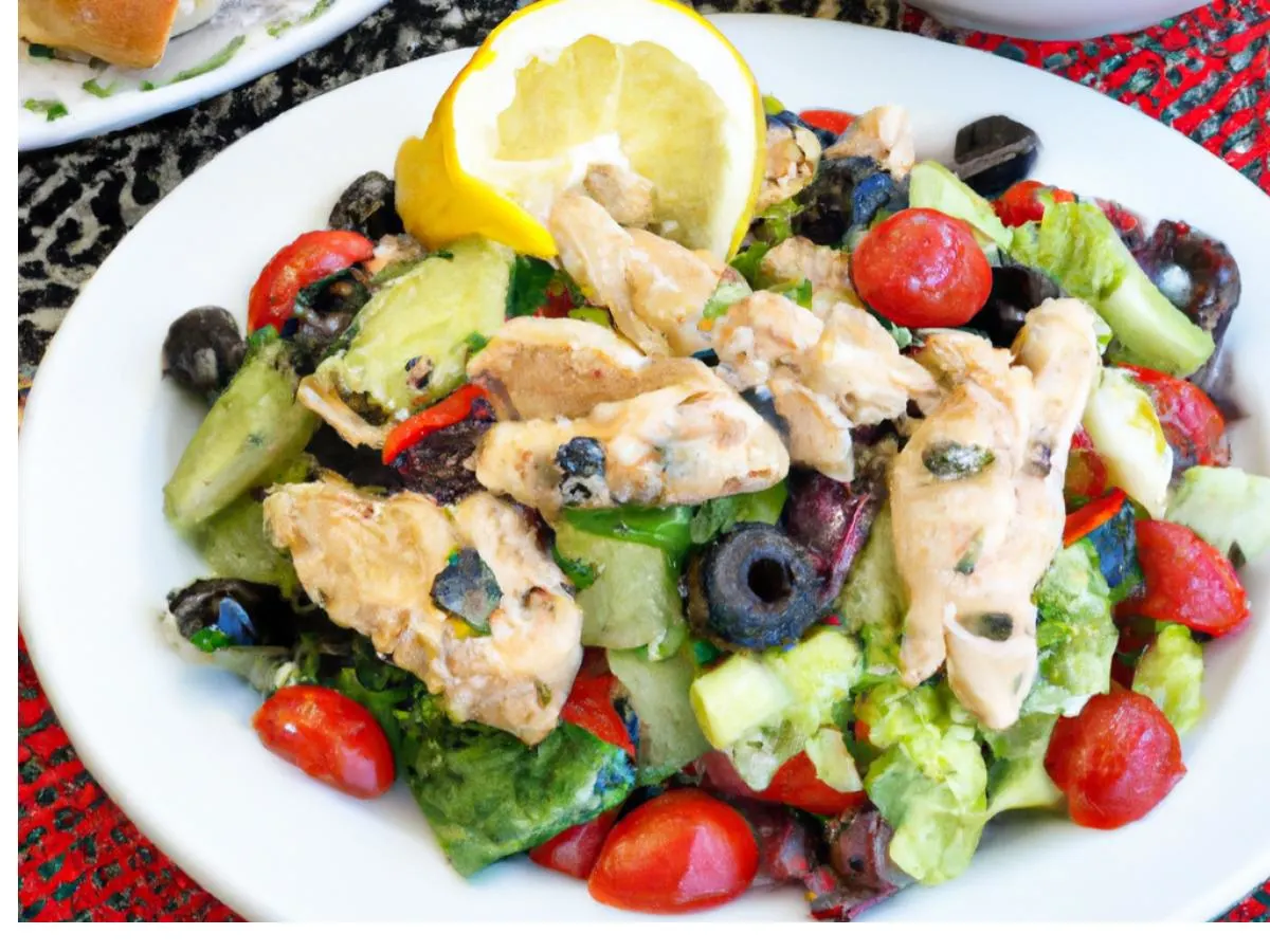 Entree Garden Salad with Lemon Vinaigrette and Chicken Koobideh