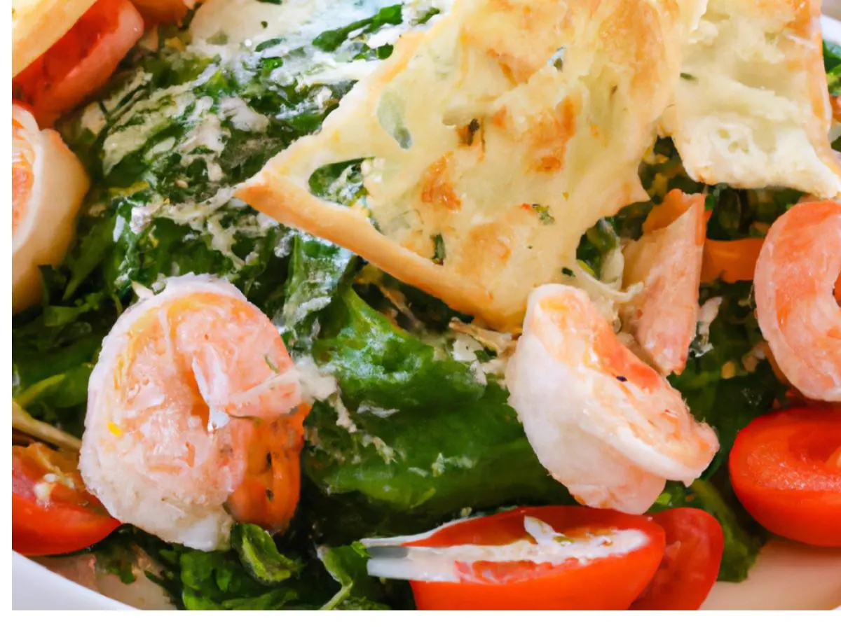 Entree Tuscan Caesar Salad with Caesar Dressing and Wild Mexican Shrimp