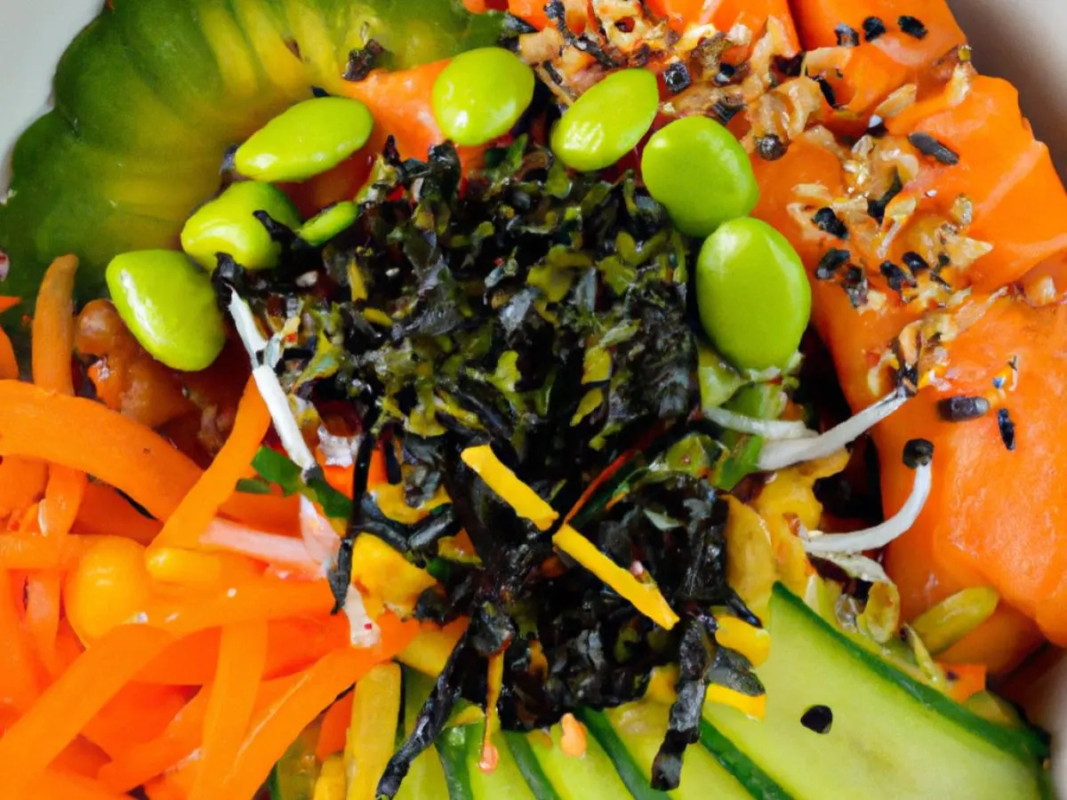 Yuzu Salmon Bowl with Kelp Noodle Slaw Yuzu Salmon Bowl with Kelp Noodle Slaw