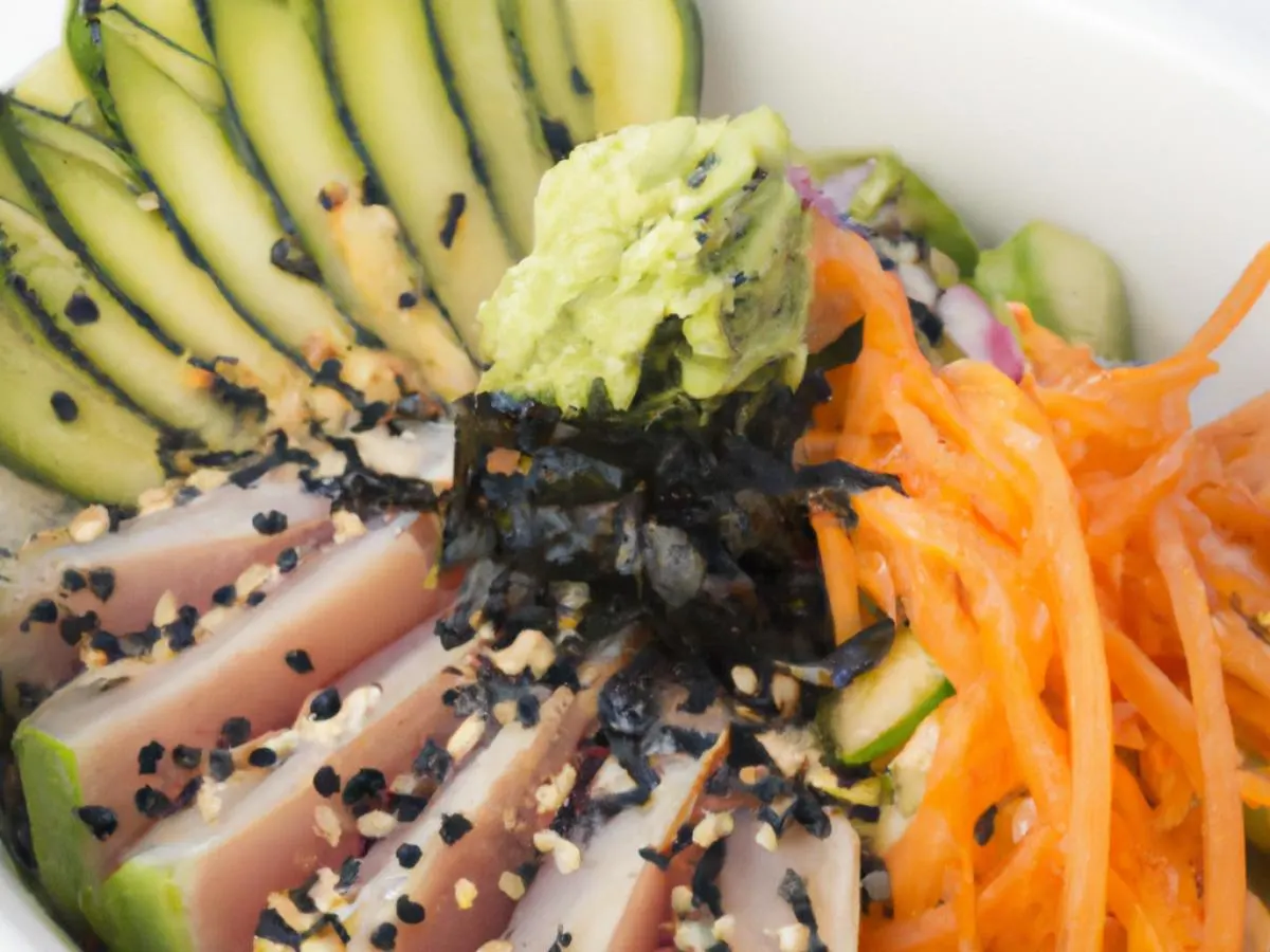 Truffled Yuzu Albacore Bowl with Citrus Kale Salad Truffled Yuzu Albacore Bowl with Citrus Kale Salad