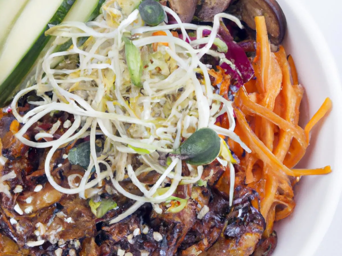Miso Eggplant & Mushroom Bowl with Kelp Noodle Salad Miso Eggplant & Mushroom Bowl with Kelp Noodle Salad