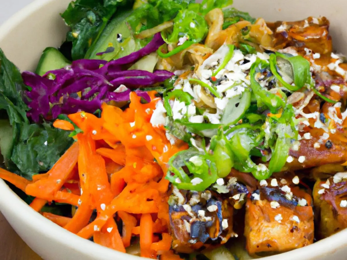 Shiitake Chili Tofu Bowl with Kelp Noodle Slaw Shiitake Chili Tofu Bowl with Kelp Noodle Slaw