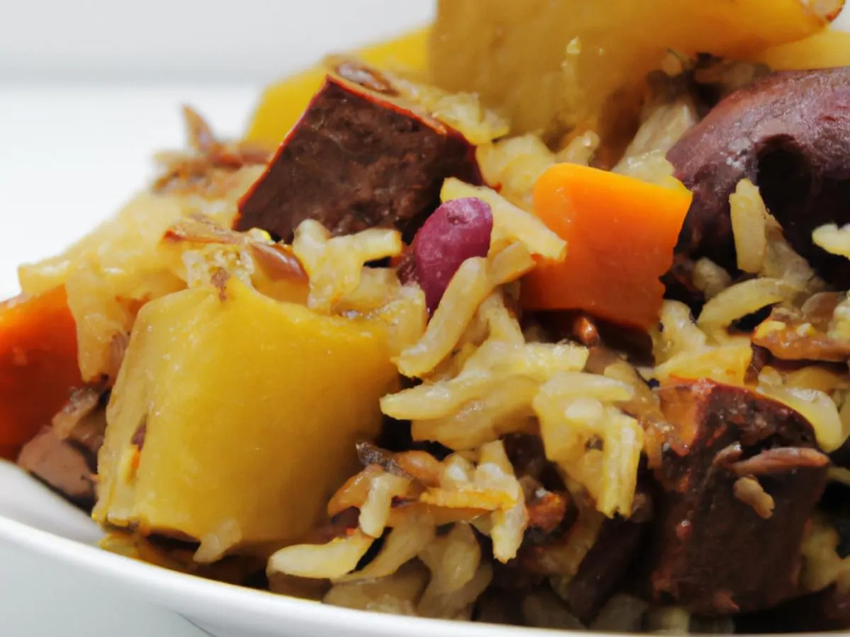 Vegetarian Pelau with Rice, Peas and Root Veg Medley Vegetarian Pelau with Rice, Peas and Root Veg Medley