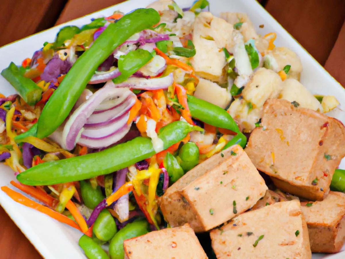Jerk Tofu with Potato Salad and Mixed Steam Veg Jerk Tofu with Potato Salad and Mixed Steam Veg