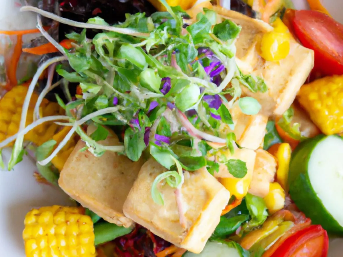 Fried Tofu with Spring Mix & Kaffir Lime Vinaigarette Fried Tofu with Spring Mix & Kaffir Lime Vinaigarette