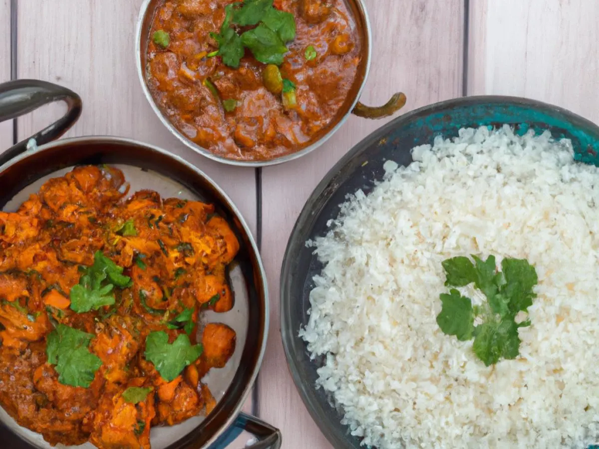 Chicken Vindaloo and Channa Masala With Rice