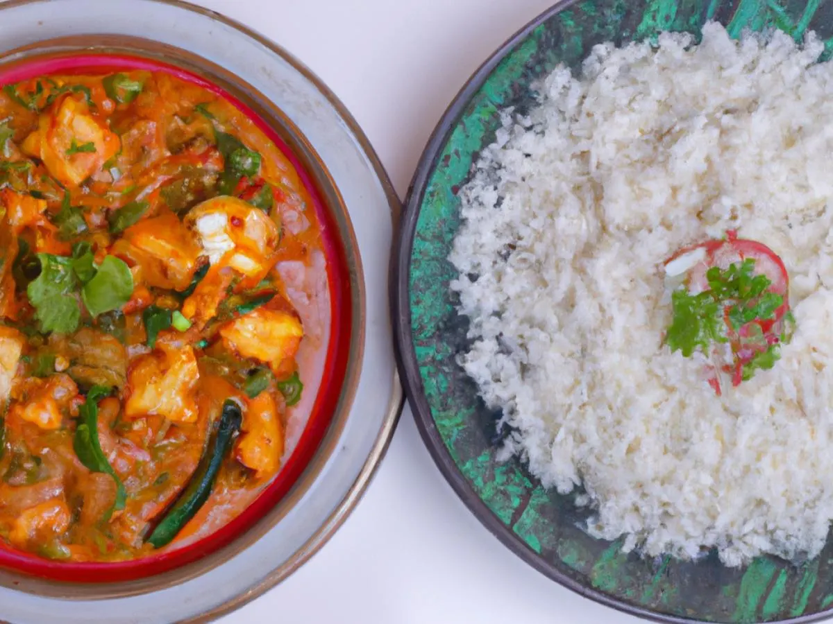 Chicken Korma and Matar Paneer With Rice