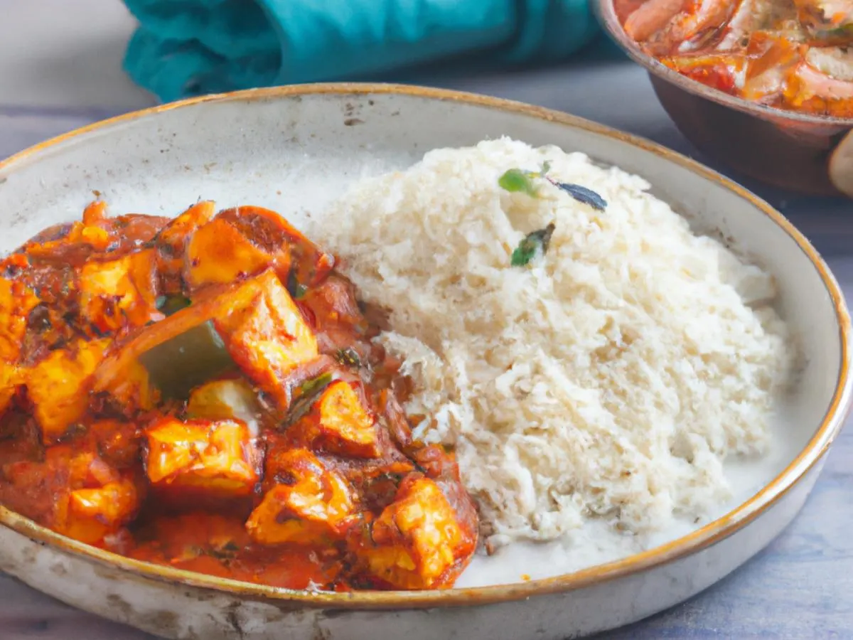 Paneer Tikka Masala with Basmati Rice and Aloo Gobi Paneer Tikka Masala with Basmati Rice and Aloo Gobi