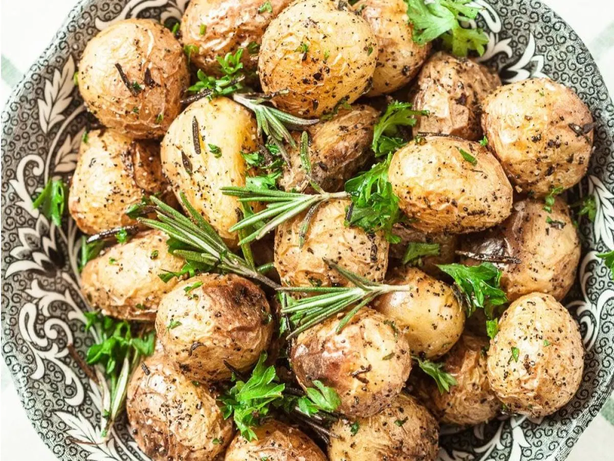 Roasted New Potatoes in Herb Infused Oil