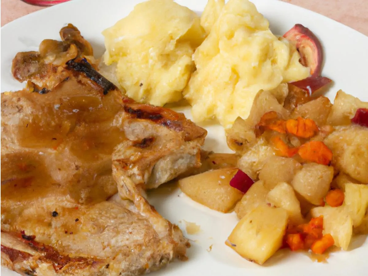 Pork Chops with Brandy Apple Compote