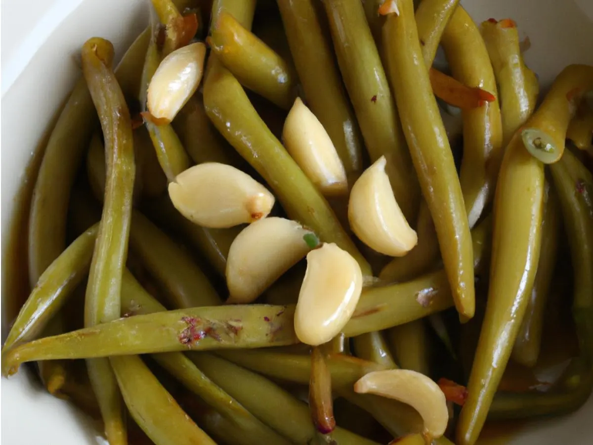 Steamed Green Beans in Garlic Confit