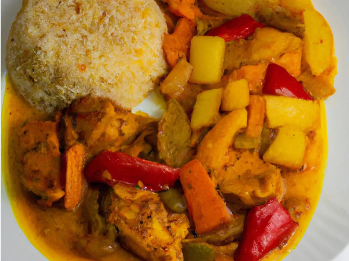 Curry Chicken, Rice & Beans, and Fried Plantains Curry Chicken, Rice & Beans, and Fried Plantains