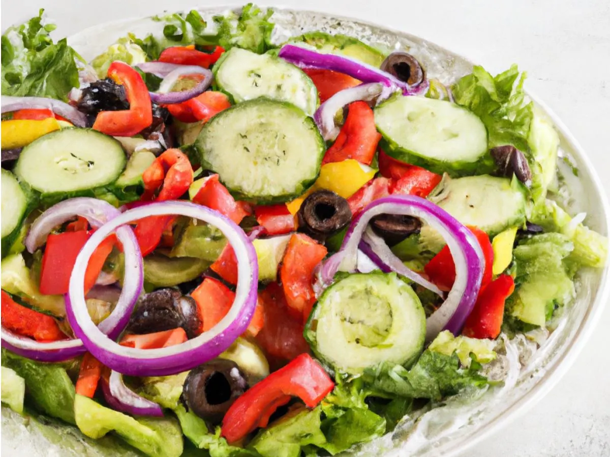 Mediterranean Greek Salad (Vegan, No Cheese) Mediterranean Greek Salad (Vegan, No Cheese)