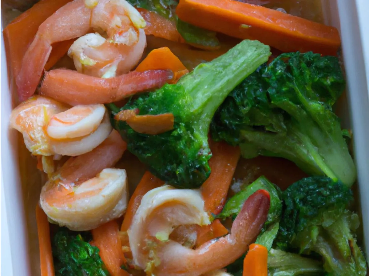 Thai Basil Shrimp with Steamed Vegetables