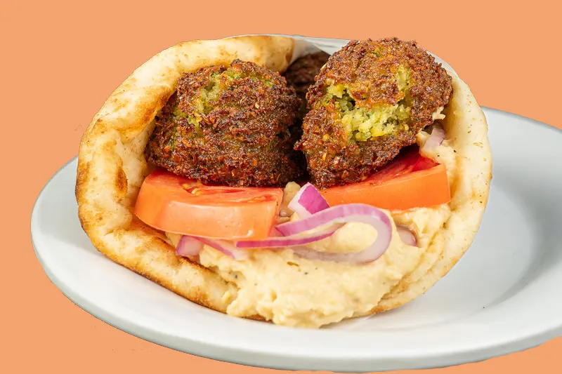 Gluten Free - Falafel Balls Pita Wraps with Tzatziki Sauce Gluten Free - Falafel Balls Pita Wraps with Tzatziki Sauce