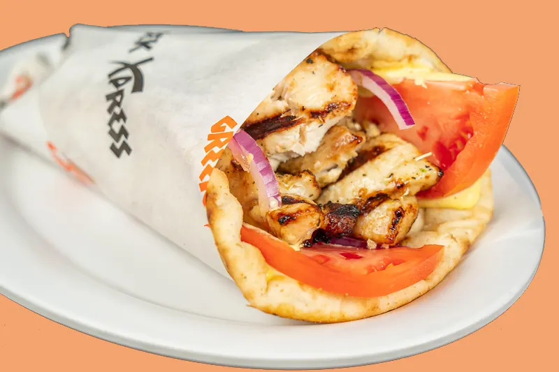 Gluten Free - Chicken Souvlaki Pita Wraps with Vinaigrette Gluten Free - Chicken Souvlaki Pita Wraps with Vinaigrette