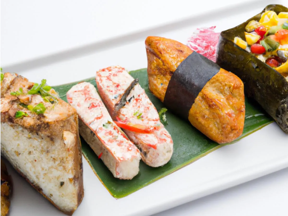 Shrimp "ha Gao" Musubi & Miso Tofu Musubi Shrimp "ha Gao" Musubi & Miso Tofu Musubi