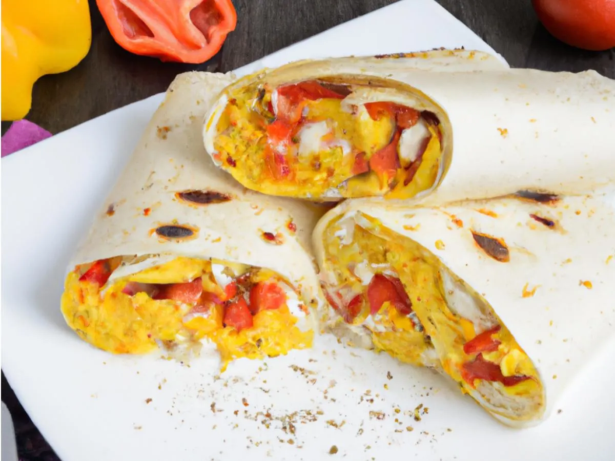 Migas and Cheese Breakfast Burrito