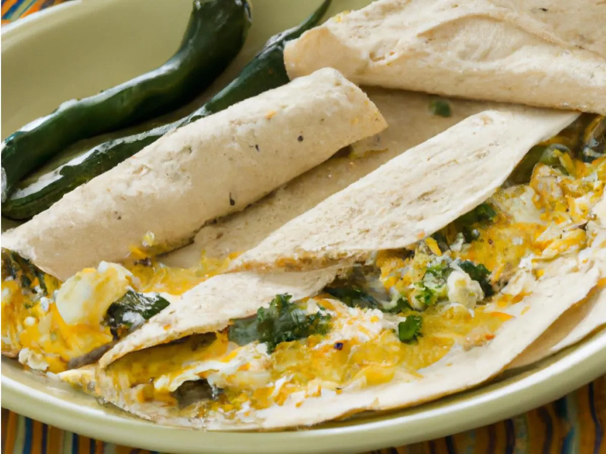 Nopalitos, Eggs, and Cheese Breakfast Burrito