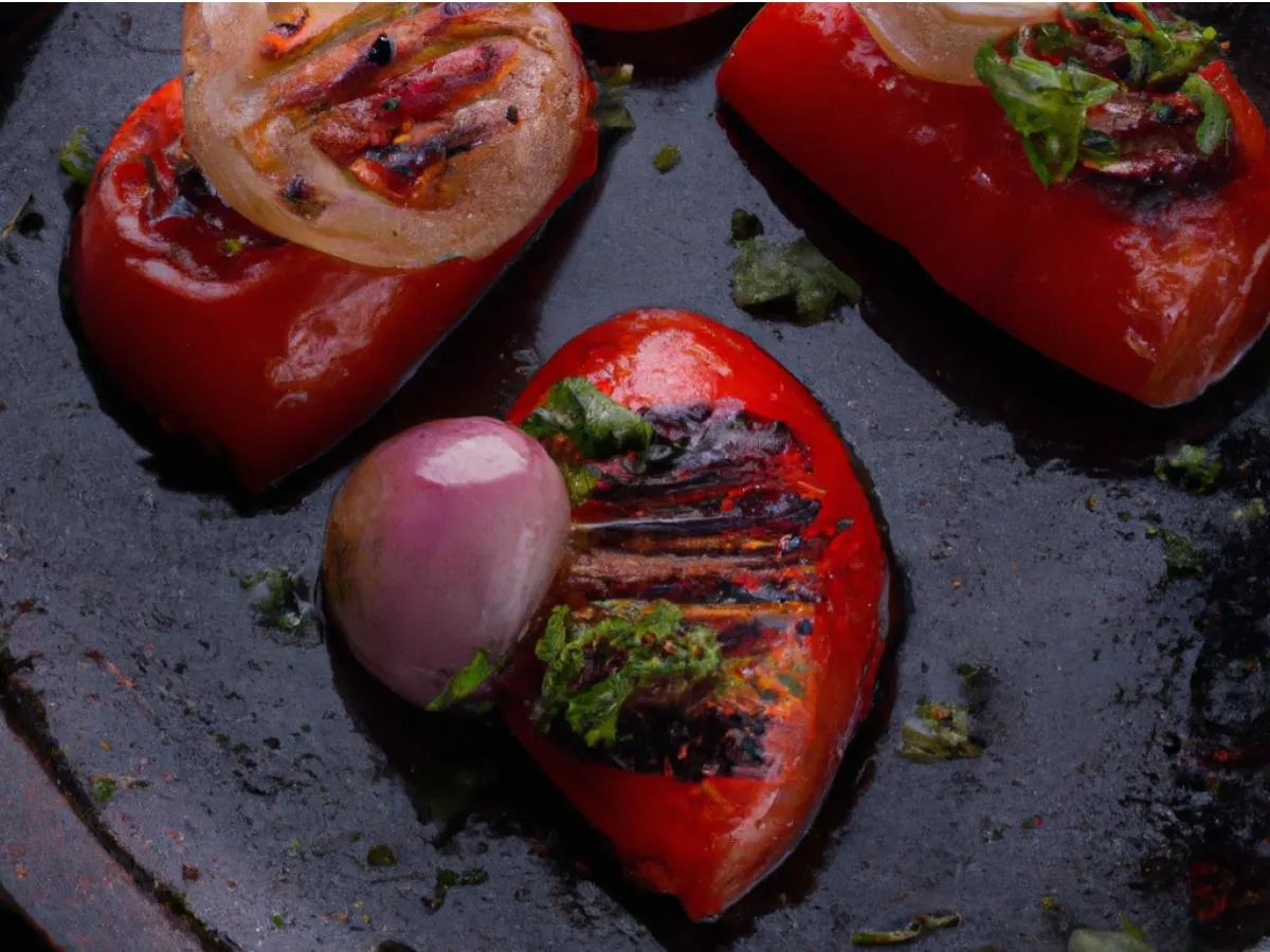 Persian Style Grilled Tomato Sumac Onions