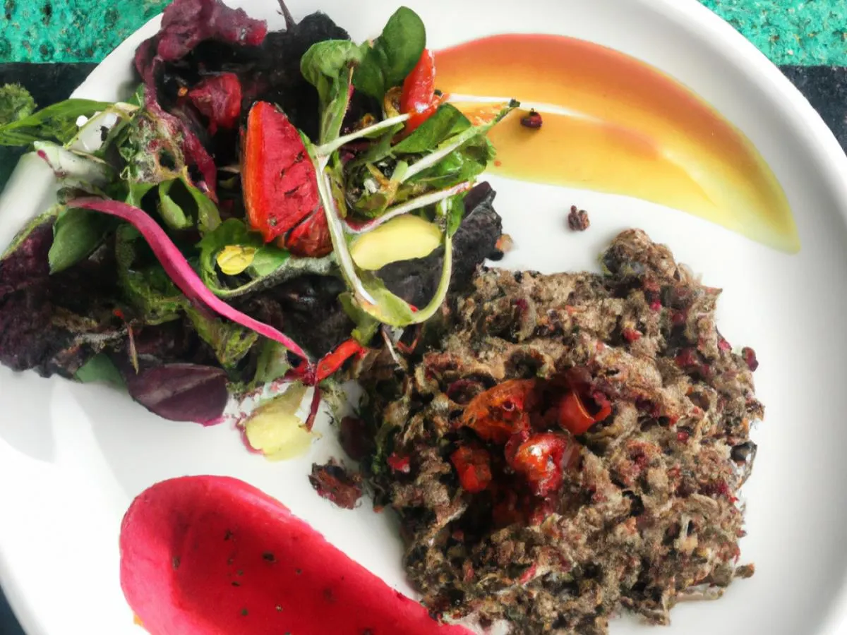 Vegan Quinoa – Bean Entrée with Causa and Strawberry-beet Salad Vegan Quinoa – Bean Entrée with Causa and Strawberry-beet Salad