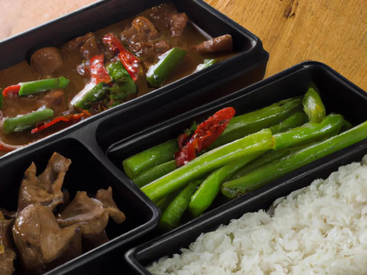 Beef Kaldereta |BBQ Chicken Skewers |White Rice |Chili Green Beans Beef Kaldereta |BBQ Chicken Skewers |White Rice |Chili Green Beans