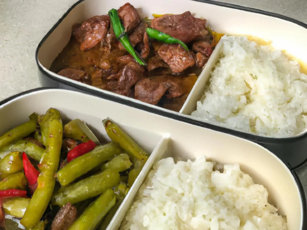 Pork Adobo |Beef Kaldereta |White Rice |Chili Green Beans Pork Adobo |Beef Kaldereta |White Rice |Chili Green Beans