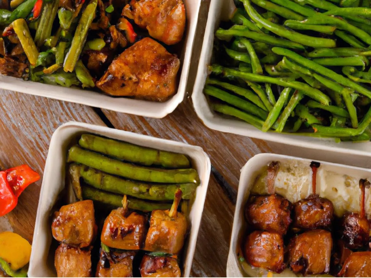 Chicken Adobo, BBQ Chicken Skewers, Tamarind Veggie Stir Fry, Chili Green Beans Chicken Adobo, BBQ Chicken Skewers, Tamarind Veggie Stir Fry, Chili Green Beans