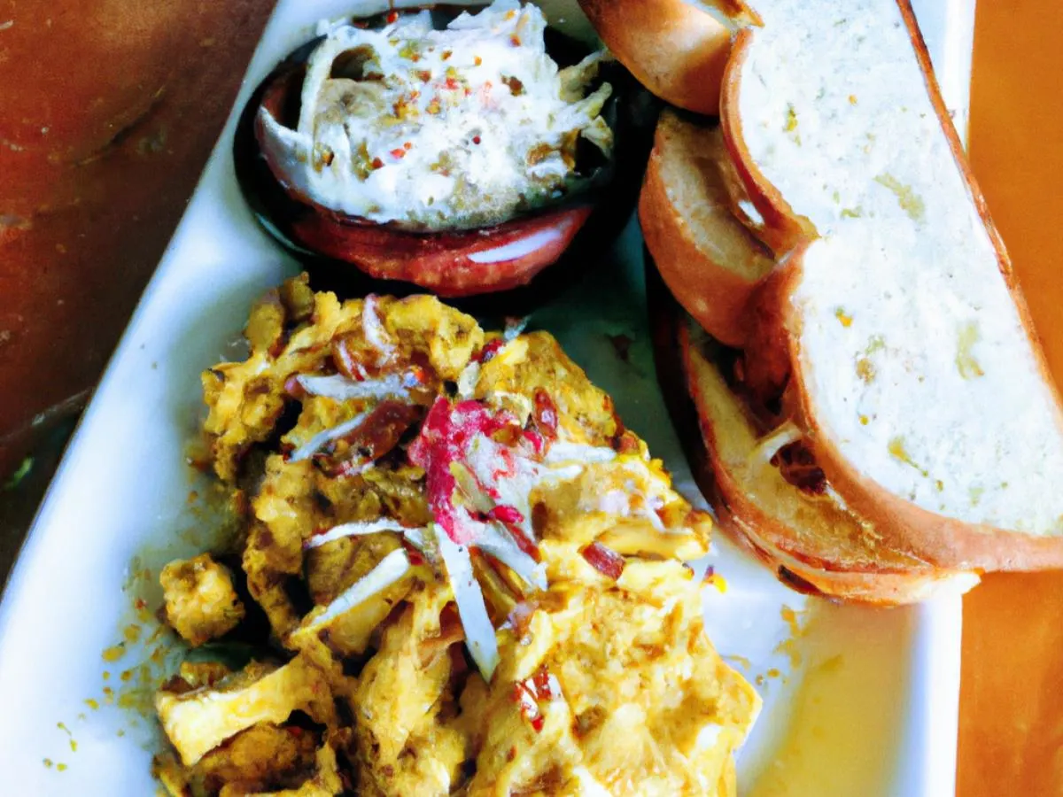 Jack Fruit With Tangy Slaw and Garlic Bread