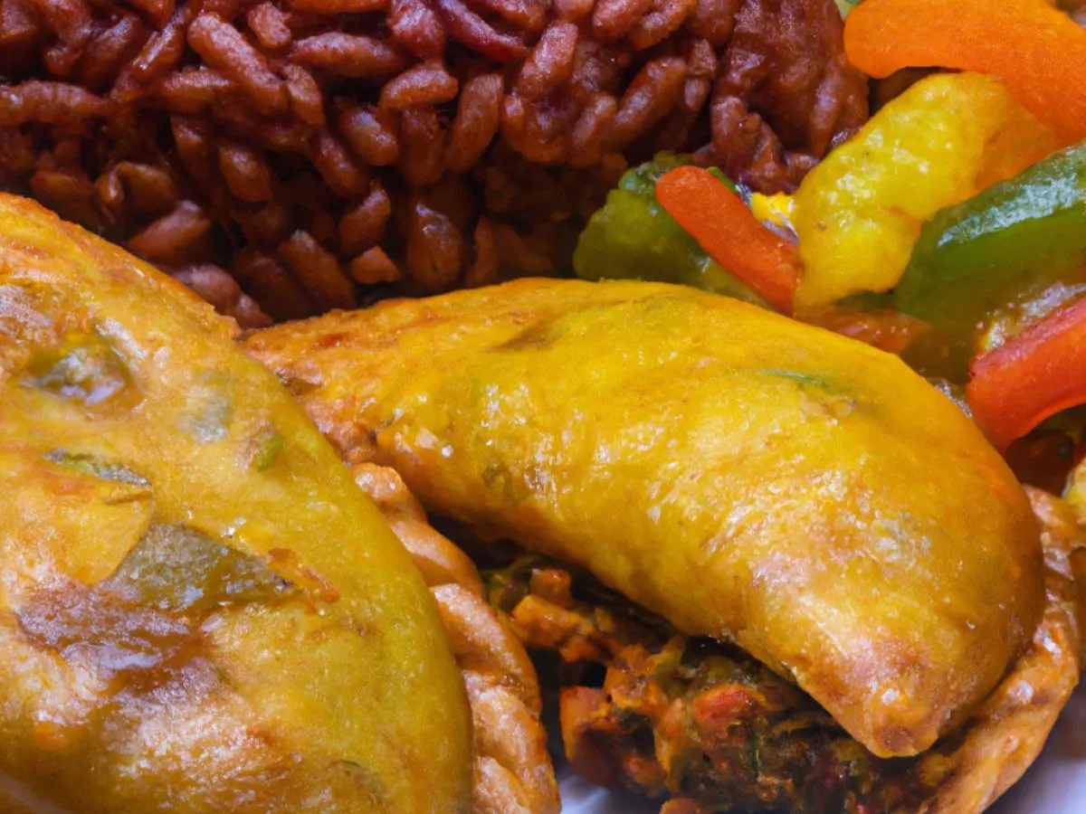 Jamaican Chicken Patty Meal served with Rice & Beans and Steamed Cabbage Jamaican Chicken Patty Meal served with Rice & Beans and Steamed Cabbage