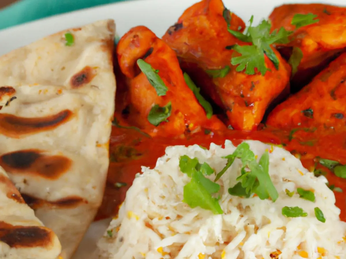 Chicken Tikka Masala with Basmati Rice and Vegan Samosa Chicken Tikka Masala with Basmati Rice and Vegan Samosa